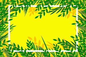 folhas tropicais com fundo estampado vetor