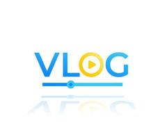 vlog, videoblog, design de logotipo vetorial vetor