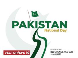 feliz dia nacional do Paquistão ilustração de design de modelo vetorial, feriado 14 de agosto é o dia da independência do Paquistão vetor