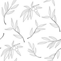 padrão sem emenda com ramos de azeitonas e azeitonas. padrão de papel de parede minimalista simples com elemento de natureza. padrão sem emenda com elemento botânico. ilustração vetorial vetor