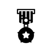 ícone de estilo glifo de medalha vetor