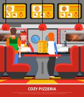 Ilustração interior de pizzaria vetor