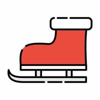 estilo de linha plana de ícone de patins vetor