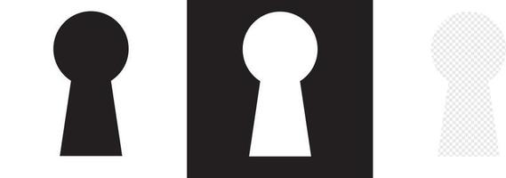 keywhole icon vector illustration.key símbolo do conceito de oportunidade inteira. logotipo da forma da fechadura da porta. entrar na silhueta de acesso. efeito de mistério.