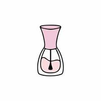 um frasco de esmalte. materiais para manicure. ilustração de moda do vetor. um objeto desenhado no estilo doodle. vetor