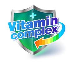 saúde escudo conceito complexo de vitaminas com escudo de cristal transparente verde âmbar. usado para embalagens de marca e produtos saudáveis. vetor
