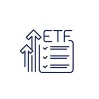etf, ícone de linha de fundos em crescimento vetor