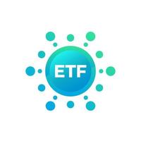 ícone etf, arte vetorial de fundos negociados em bolsa vetor