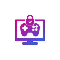 controle dos pais para ícone de jogos com um gamepad vetor