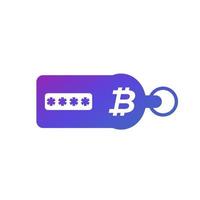 carteira criptografada para ícone bitcoin vetor