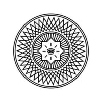uma mandala, uma ilustração abstrata do círculo relacionada a uma crença espiritual ou certa. uma bela trabalhada do elemento de símbolo antigo para qualquer design criativo. vetor