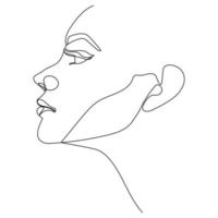 ilustração contínua de uma linha do rosto de uma mulher vetor