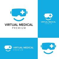 modelo de vetor de ícone de logotipo médico virtual