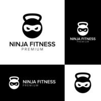 modelo de vetor de ícone de logotipo de fitness ninja