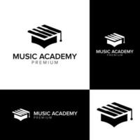 modelo de vetor ícone de logotipo de academia de música