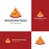 modelo de vetor de ícone de logotipo de pizza de montanha
