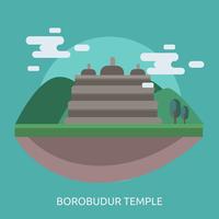 Ilustração conceitual do templo de Borobudur vetor