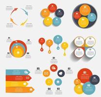 coleção de modelos de infográfico para ilustração vetorial de negócios vetor