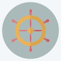 ícone de roda de navio - estilo plano - ilustração simples, traço editável vetor