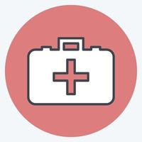 ícone caixa de remédios - estilo companheiro de cor - ilustração simples, traço editável vetor