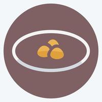 ícone de sopa de bolinho de massa - estilo plano - ilustração simples, traço editável vetor