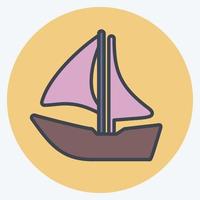 icon ship i - color mate style - ilustração simples, traço editável vetor