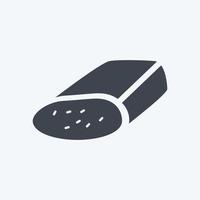 ícone mão queijo - estilo glifo - ilustração simples, traço editável vetor