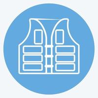 ícone colete salva-vidas - estilo olhos azuis - ilustração simples, traço editável vetor