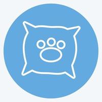 almofada ícone cão - estilo olhos azuis - ilustração simples, traço editável vetor