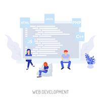 Ilustração conceitual de desenvolvimento Web Design