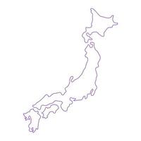 mapa do japão em fundo branco vetor