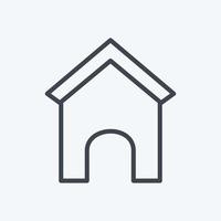icon dog house - estilo de linha - ilustração simples, traço editável vetor
