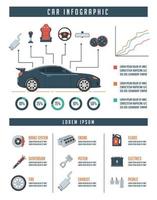 modelo de infográfico de carro com peças do carro. conceito de serviço e reparação de automóveis. vetor