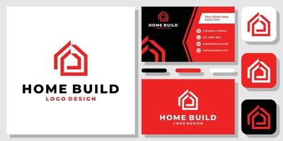 casa abstrata construir casa alugar apartamento ícone inspiração de design de logotipo moderno com modelo de layout cartão de visita vetor