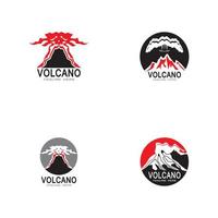 ilustração em vetor logotipo erupção do vulcão