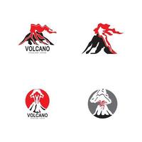 ilustração em vetor logotipo erupção do vulcão