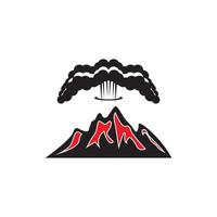 ilustração em vetor logotipo erupção do vulcão
