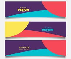 conjunto de modelo de design de banner em cor retro vetor