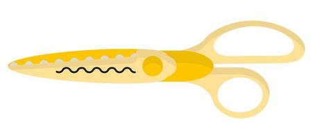 vector cartoon tesoura de borda decorativa amarela.
