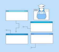 tecnologias de aprendizagem infográfico conjunto de elementos de design de gráfico vetor