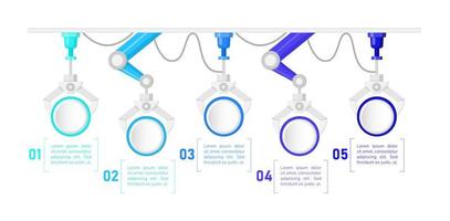 modelo de design de gráfico de infográfico de processo de automação industrial vetor