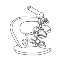 esboço ilustração vetorial microscópio, ferramenta de pesquisa para microscopia vetor