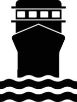 navio, ícone de embarcação de água no fundo branco vetor