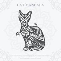 estilo de arte de linha de mandala de gato. gatos boho svg. vetor eps 10