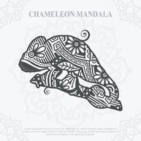 camaleão mandala. elementos do estilo boho. animais estilo boho desenhado. ilustração vetorial. vetor