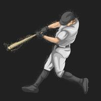 jogador de beisebol bate na bola. ilustração vetorial