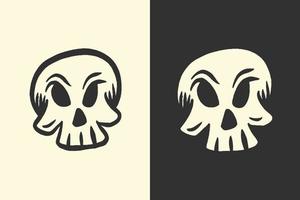 ilustração retro de cabeça de esqueleto para design de t-shirt vetor
