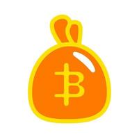 bitcoin icon ilustração vetorial pictograma simples, colorido vetor