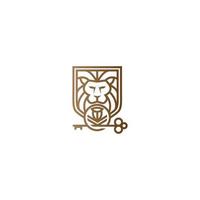 logotipo da cabeça de leão do portão vetor