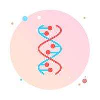 espirais de DNA no ícone de círculo. desoxirribonucléico, hélice de ácido nucleico em ícone de círculo redondo. fios em espiral. cromossoma. biologia molecular. Código genético. genoma. genética. ilustração isolada do vetor. vetor